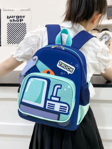 MUXIAOHUAN | Childrens Lightweight Backpack 3-6 Years Old Excavator and Car Pattern