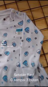 Setelan Baju Bayi Lengan Panjang 0-6 Bulan Motif Lucu / Set Baju Panjang Piyama Bayi