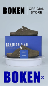 BOKEN Cork Sandals Men Women Army Green Outdoor Clogs with Arch Support Breathable Boston Style Beach Slippers Military Color