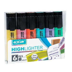 6 PCS Highlighter Markers 6 Fluorescent Macaroon ColorsHigh Quality Rectangular Marker Student Stationery Office School Art Use