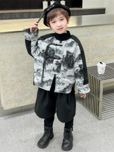 New Winter Childrens National Style Cotton Suit Set Baby Tang Costume Cotton Clothes Trendy Boys Hanfu Traditional Chinese Clothing