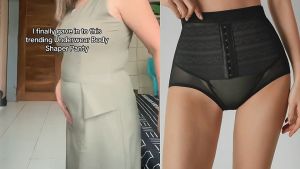 GUKOO High Waist Double Compression Shaper Panty Girdle Sheath Gaine Flat Tummy Waist Cincher Firm Control Adjustable Shapewear