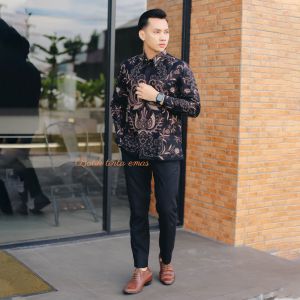 Kemeja Batik Pria Lengan Panjang Motif SAWUNGGALING Katun Premium Lapis Furing