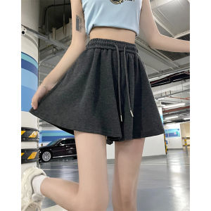 กางเกงขาสั้นขากว้างเอวสูงสําหรับผู้หญิงฤดูร้อนสไตล์เกาหลีเข้าได้หลายชุดหลวมกางเกงกระโปรงทรงเออินเทรนด์