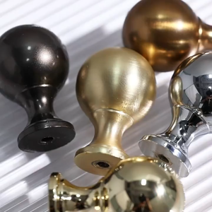 Tarikan Emas Bulat & Silver Handle Laci Sonora Knob Black Round Pull