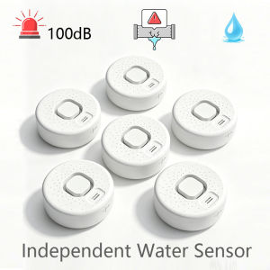Standalone Water Leak Detector Sound Alarm High Decibel Loud Buzzer Water Leakage Sensor Overflow Alert for Kitchen Bathroom