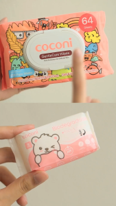 Coconi GentleCare Baby Wipes EDI Pure Water 64 Sheets | Tisu Basah Bayi Non Alkohol Aman untuk Wajah & Kulit Sensitif