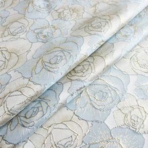 Color Woven Metallic Flower Embossed Fabric