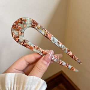 Elegant Acetate U-Shaped Hairpin New Chinese Style Hair Accessories for Daily Commuting And Bun Styling High-End Hair Decor