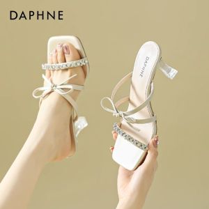 Daphne | Elegant French Style Crystal Heeled Sandals