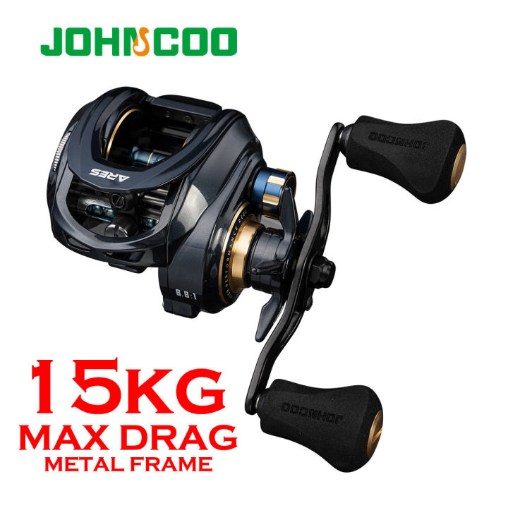 baitcasting reel lazada Baitcasting Reel Metal Body 15KG Max Drag 7+1 Bearings Aluminum Frame  Freshwater Saltwater Fishing Reel