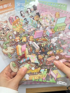 23 - Sheet Large - Format 3D Scene Sticker Collection Beautiful 3D Scenes (Beach Views Mountain Landscapes) for Hand Account