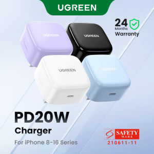 UGREEN PD 20W USB C Fast Charger Type-C Wall Charger for iPhone 17 16 15 Pro Max iPhone 16 Plus 16e Pixel 7 SamSung Galaxy S25/S24 iPad Mini/Pro【Safety Mark 230239-12 】