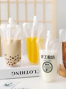 50pcs Transparent Suction Drink Bag/Spout Pouch Suction Bag Drink Pouch Drinking Bag Juice