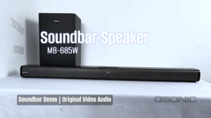 Qsonic 120W 2.1CH Soundbar Wireless Subwoofer Bluetooth 5.3 HDMI ARC Optical USB AUX TV Home Theater Speaker