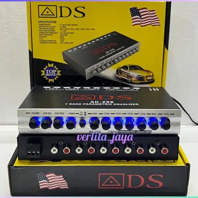 Parametrik Preamp ADS AD-258 7 band equalizer with frequensi subwoofer