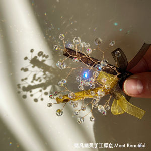 เครื่องประดับผมสไตล์แฮนด์เมดแบบดั้งเดิมที่สร้างสรรค์ด้วยคริสตัลประดับผมแบบฝ้าหน้าที่มีความประณีตและสะท้อนแสงสุดยอดสำหรับผู้หญิง