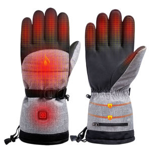 1Pair Winter Heating Gloves Thermal Electric Hand Warmer 5000mAh Battery Waterproof Anti-Slip Rechargeable for Men Women