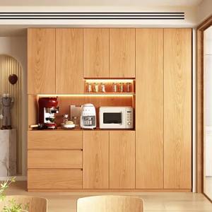 Custom Oak Dining Cabinet Glass Door