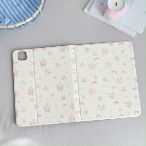 เคส iPad gen9 gen8 gen7 10.2 Air7 Gen11 pro11 2024 ซิลิก้าเจล พร้อมถาดใส่ปากกา Floral Bow เคสไอแพด Air6/7 13 Pro13 2024