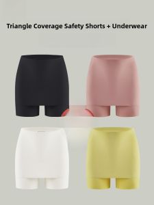 Miiow | Ice Silk Safety Pants Womens Underwear Two-In-One Summer Triangle Area Coverage Prevent Exposure Base Layer Insurance Pants