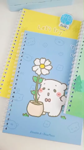 สมุด สมุดสันห่วง 80แกรม 60แผ่น ขนาด A5 B5 คละลาย Double A x Bear Please