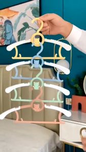 5 PC Multifunctional Baby Hanger Kids Clothes Hanger Rack Etractable Hanger Non-Slip Hanger For Baby