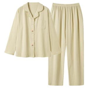 Bộ đồ ngủ nữ MiiOW  vải cotton tay dài quần dài họa tiết hoa thoải mái - Mùa hè 2025