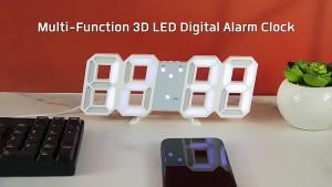 3D LED Digital Clock Wall Decoration Glow Night Mode Decoration for Home Adjustable Electronic Watch Clock Decor Clocks Garden