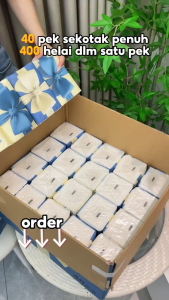 【40 Packs】 Botare Air-Cushion Tissue Paper 16000 Sheets 4-Ply Facial Tissue Deluxe Comfort Thick