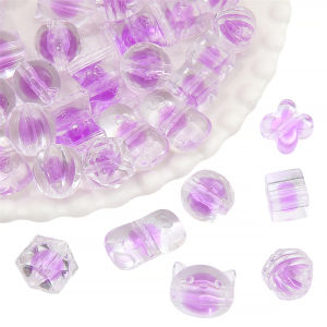 10pcs màu tím Acrylic hạt cườm hình kẹo cho vòng đeo tay vòng Cổ Tự làm làm đồ trang sức