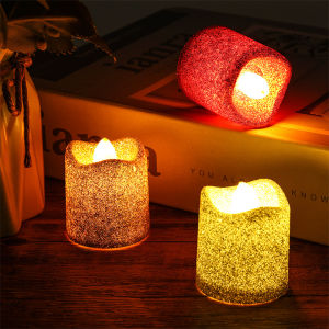 Flameless Votive Candles Glitter LED Candle Lights Christmas Valentines Day Wedding Party Table Decor