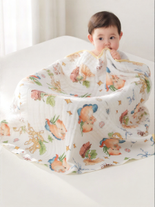 SHI YUE JIE JING | Baby Cotton Bubble Gauze Towel