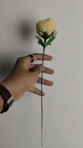 Bunga Rose Bola Satuan CABANG 1 - Mawar Kuncup - Bunga Hiasan Imitasi untuk Dekorasi Kamar & Rumah