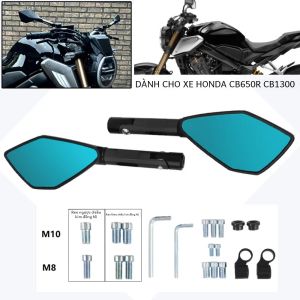Đa Năng CNC Nhôm Chiếu Hậu Xe Máy Mặt Gương Dành Cho Xe Honda CB650R CB1300 Yamaha MT-09 MT-07 Suzuki BMW Với 8MM 10MM Ốc Vít