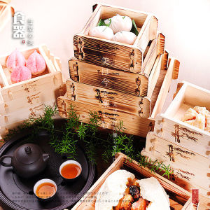 Pure Handmade Square Wooden Steamer Pure Handmade Wooden Steamer for Buns Dumplings Rice Cakes Vegetables Seafood