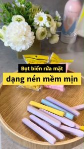 Lốc 12 miếng bọt biển rửa mặt bông nở rửa mặt dạng nén mềm mịn hàng loại 1 dùng cá nhân và các spa CN039
