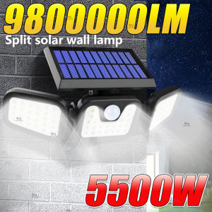 5500W Solar Power Lights Outdoor Motion Sensor Human Induction Adjustable IP65 Waterproof Wall Lamp for Swimming Pool Courtyard