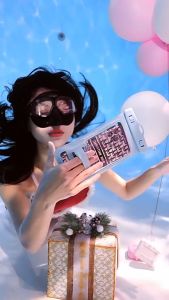 Túi chống nước dành cho điện thoại POPO DT2 nhựa dẻo chắc chắn chống nước tuyệt đối IPX8 có dây đeo ngón tay phía sau