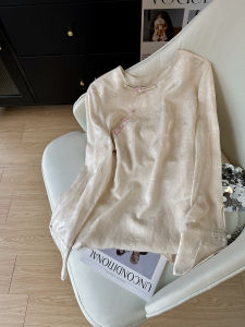 New Chinese Style Satin Embroidered Long Sleeve Floral Print Versatile Slimming Tang Suit Top Womens Fashion Spring Summer