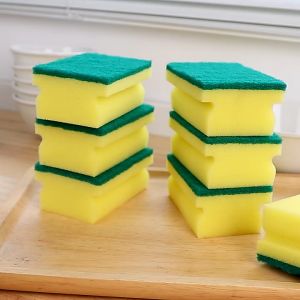 1 ชิ้น สองชั้น นาโนสะอาดฝังฟองน้ำปนเปื้อนมหัศจรรย์เช็ดครัวล้างจานฟองน้ำเช็ด