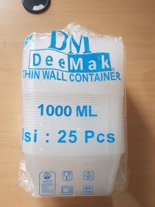 (25 Set) Thinwall Rectangle Food Container 1000ml