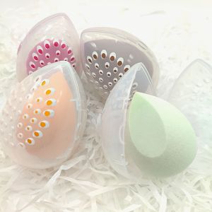 1-3pc/lot Makeup Powder Puff Empty Egg-shaped Frame Transparent Puff Make Up Organizer Holder Beauty Cosmetic Sponge Storage Box