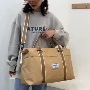 Korean Large Capacity Waterproof Travel Duffel Bags Weekender Bags Luggage Hanbag Shoulder Bags for Women