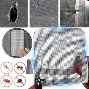 20pcs Self-Adhesive Curtain Anti-Mosquito Repair Subsidized Screen Window Door Repair Hole Net Portable Hole Repair Cuttable Mosquito Net Tape