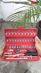 Kunci SOK 46 PCS in 1 Set Socket (1/4\") Full Lengkap Socket Tool kit WOIRX TOOL
