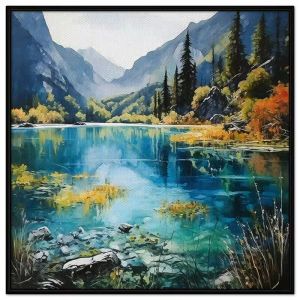 Tranh phong cảnh lsông núi. Tranh treo tường dán tường Canvas. CGI-235