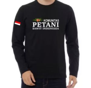 kaos lengan panjang Komunitas Petani sawit Indonesia-Dtf PUTIH/kaos pria