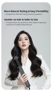 Vermax 6-in-1 Hot Air Brush Set Curling Iron Hot Air Comb Straight Curling Wand Multi-Styler Frizz