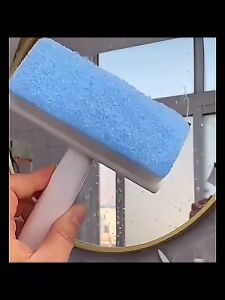 FinDee แปรงฟองน้ำทำความสะอาดกระจก/หน้าต่าง 2 in 1 ฟองน้ำสำหรับขัด และมีซีลิโคนที่ปาดน้ำ Home & Living